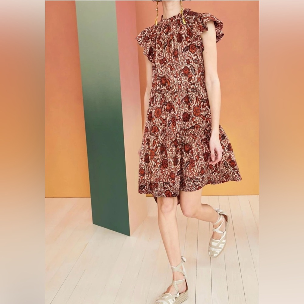 Ulla Johnson Brown Floral Mini Dress